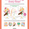 The cover of Schiffer Publishing, Ltd.'s ColorMaps: Be Happy shows three steps—pick a design, match your media, and color using color-coded patterns. Sample images and stickers help inspire stress-free floral coloring.