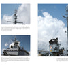 Five photos feature close-up and wide views of USS Kidd (DD-661), highlighting antennas, radar, and communication gear under blue skies, with metal rigging and safety rails visible. Brand: Schiffer Publishing, Ltd.