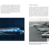 A color photo of a blue Douglas DC-9 on a nighttime runway and a black-and-white image of a Hughes Airwest DC-9 at an airport, both featured in Schiffer Publishing, Ltd.'s collection.