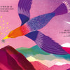 Opposites" by Schiffer Publishing, Ltd. features a vibrant bird soaring between a bright yellow sun and crescent moon over pink and purple mountains, with stars and quotes—an ideal picture book for children exploring natural opposites.