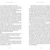 An open book displays two pages filled with text. On the left is “rose guildenstern,” and on the right, “Iago’s Penumbra” by Schiffer Publishing, Ltd., each weaving visionary fiction into memoir-like personal narratives.