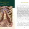 An illustrated page from Schiffer Publishing, Ltd.'s "Celtic Goddesses, Witches, and Queens Oracle" features Blodeuwedd—a winged, antlered woman with a floral crown—symbolizing mythic wisdom and serving as a powerful tool for divination.