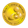 A gold circular Mom’s Choice Awards seal featuring stylized adult and child figures with “Mom’s Choice Awards” and “Honoring Excellence”—ideal for Schiffer Publishing, Ltd.'s educational activity book The Human Body.